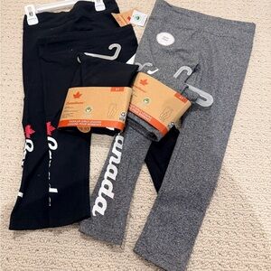 Lot of 5 Size 2T, 3T, 4T Canadiana Girls Toddlers Black Gray Leggings NWT